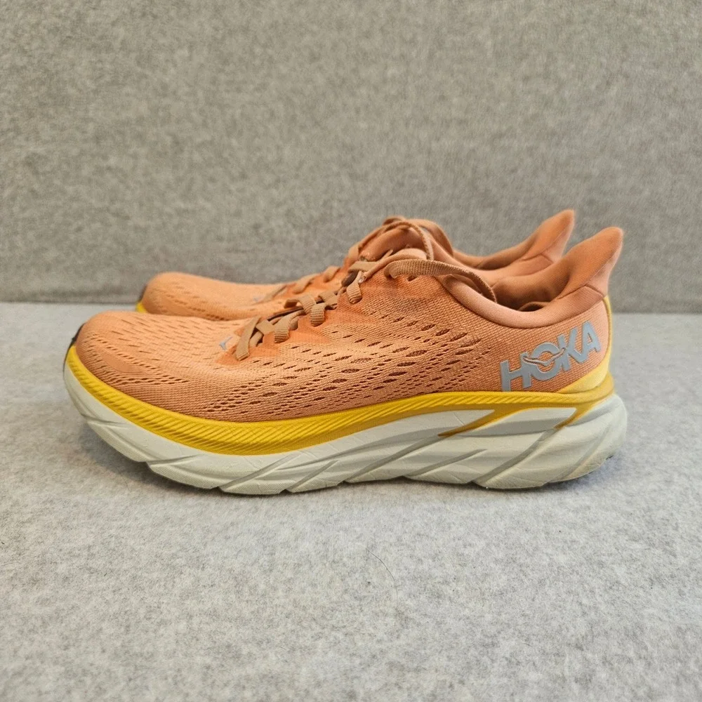 HOKA ONE ONE CLIFTON 8 | Womens Running Shoes 6.5 Orange Yellow neon athleisure